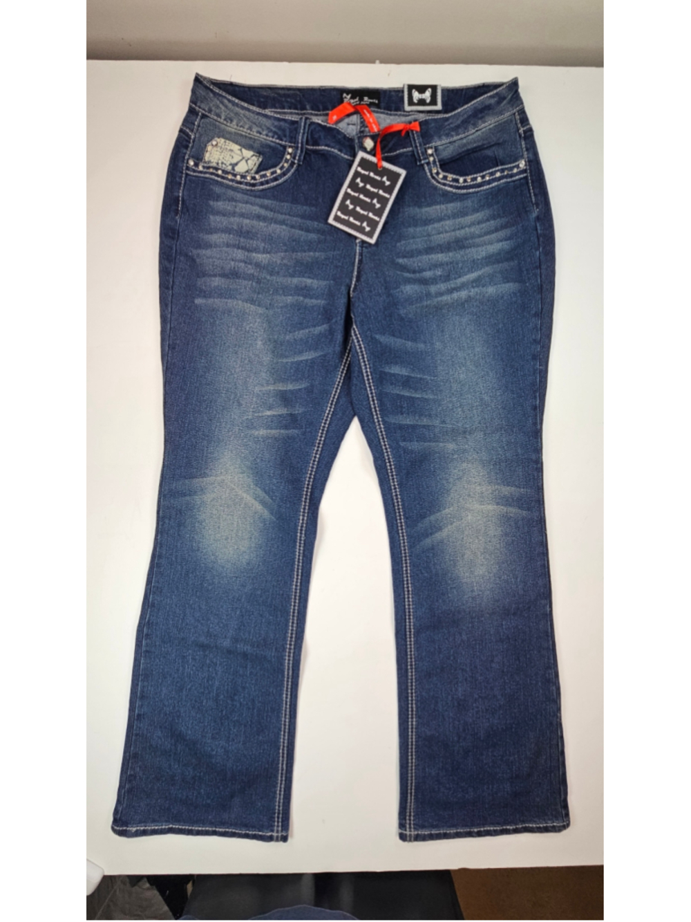 Royal Roots Perfect Jeans Womens 20 Y2K Embellished Rhinestone Bootcut
